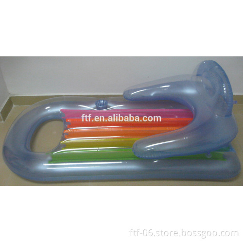 PVC transparent the water inflatable lounge chair,inflatable air mattres,inflatable floating mat
